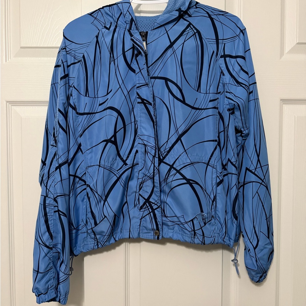 Oleg Cassini Sport Blue and Black Patterned Bomber Jacket